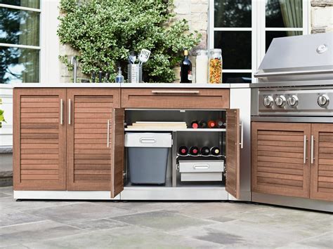 newage products outdoor kitchen cabinet set in stainless steel|new age stainless outdoor cabinets.